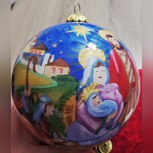 Li bien christmas ornament 3 kings manger scene handpainted w/keepsake Box